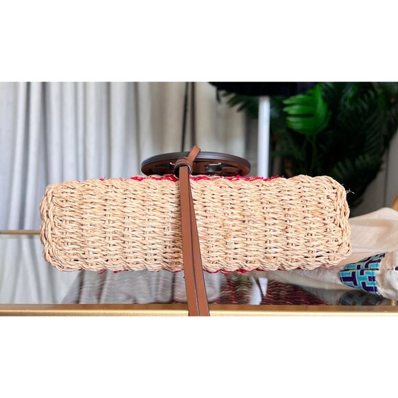 ✺ AUTHENTIC TORY BURCH RED STRIPED MILLER SHOULDER BAG/CROSSBODY - Picture 7 of 13